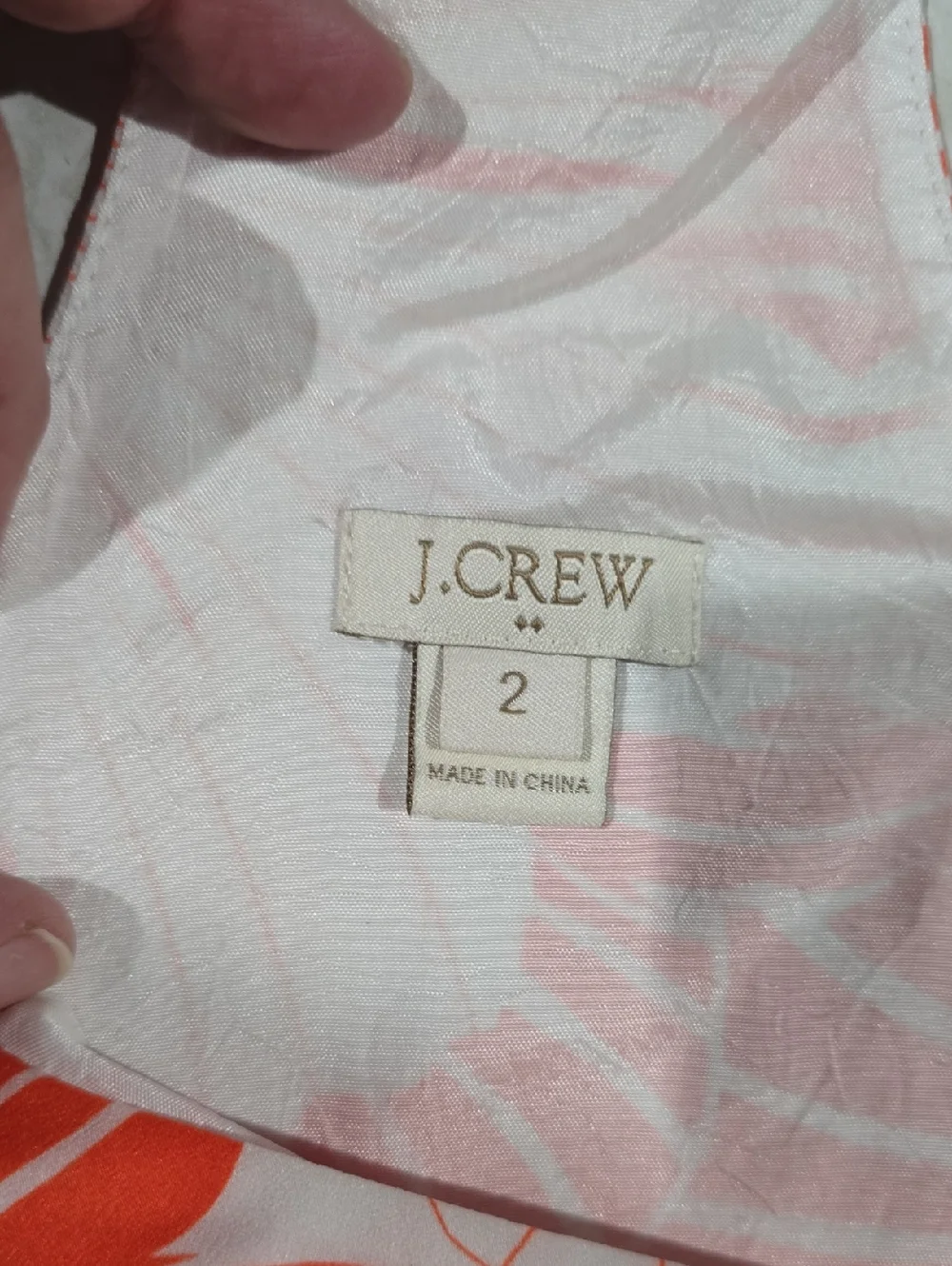 J. Crew Orange  and White  Tropical Floral‎ Camisole Mini Dress Size 2
